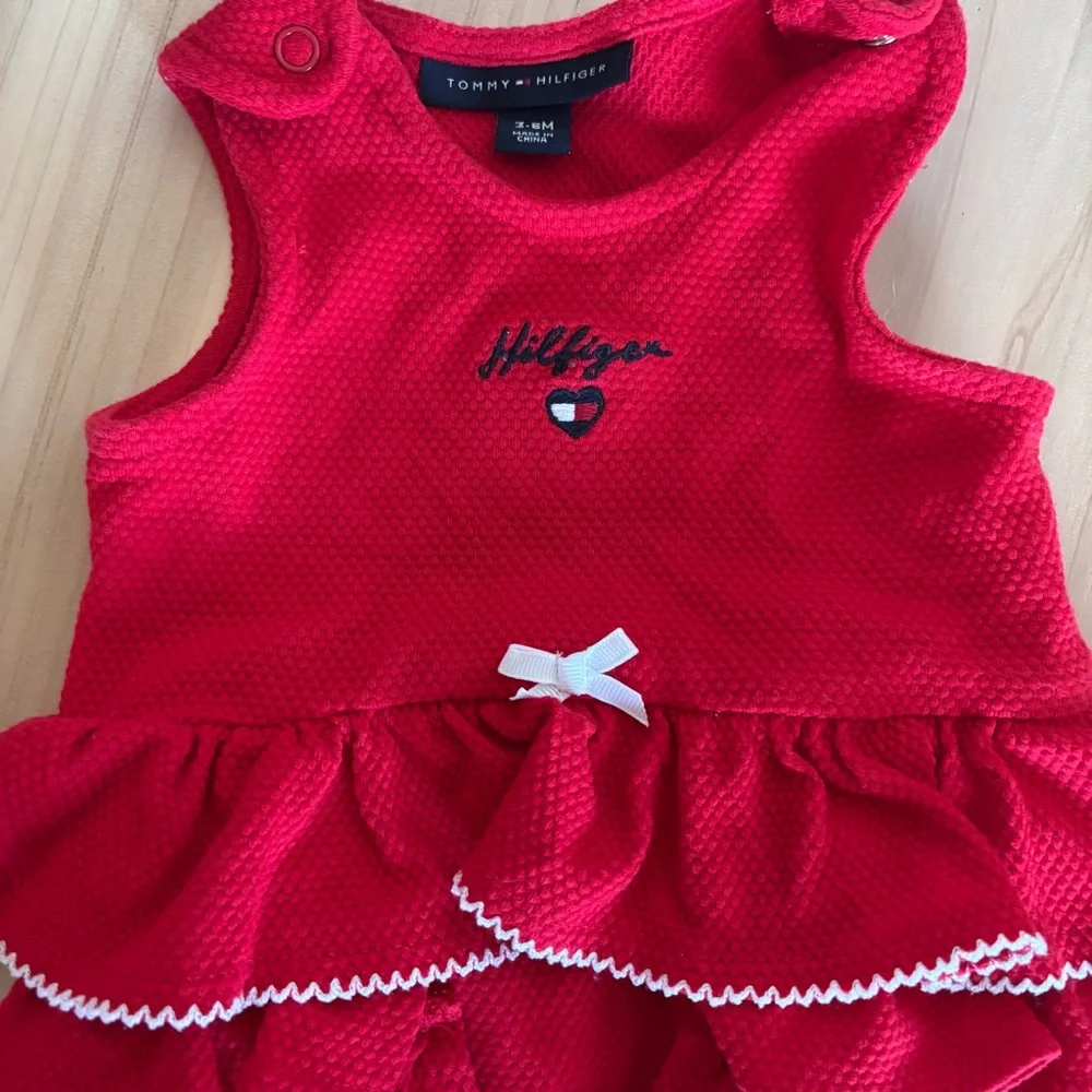 Tommy Hilfiger Red Ruffled One Piece 3-6 months
